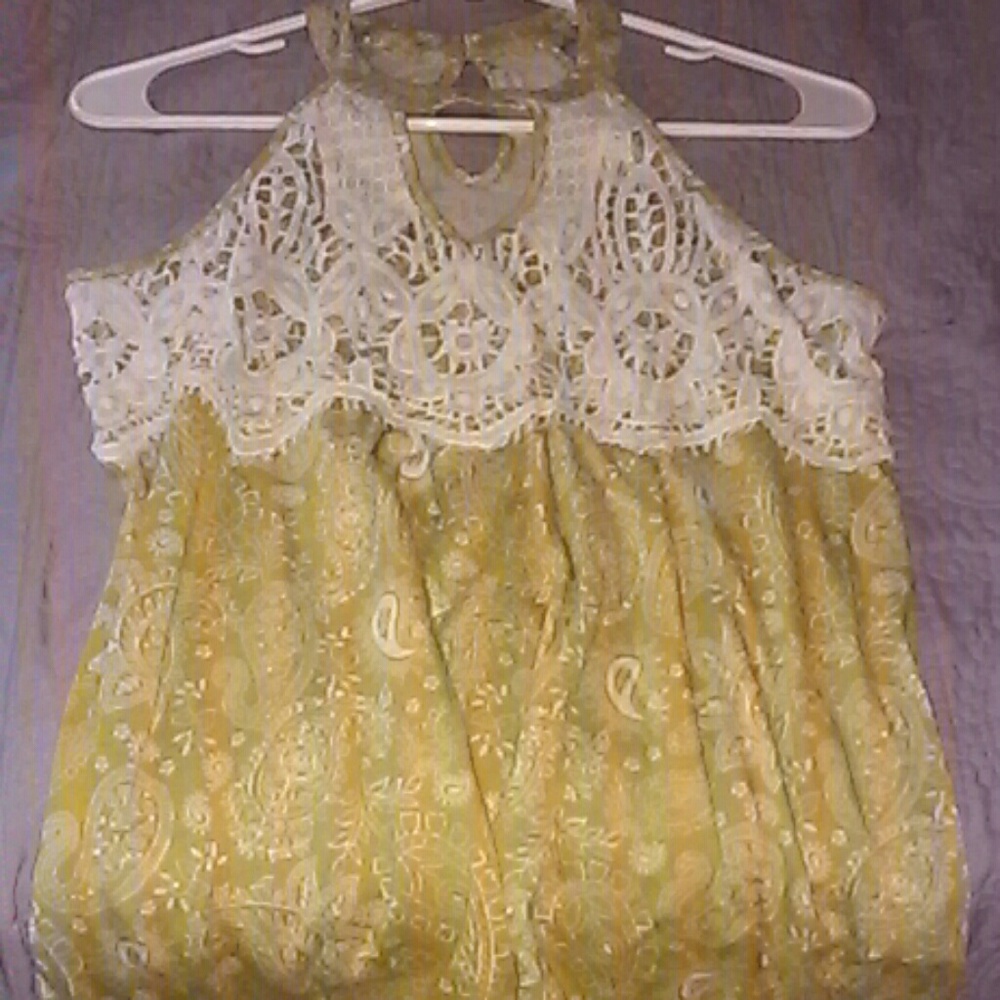 yellow halter top
